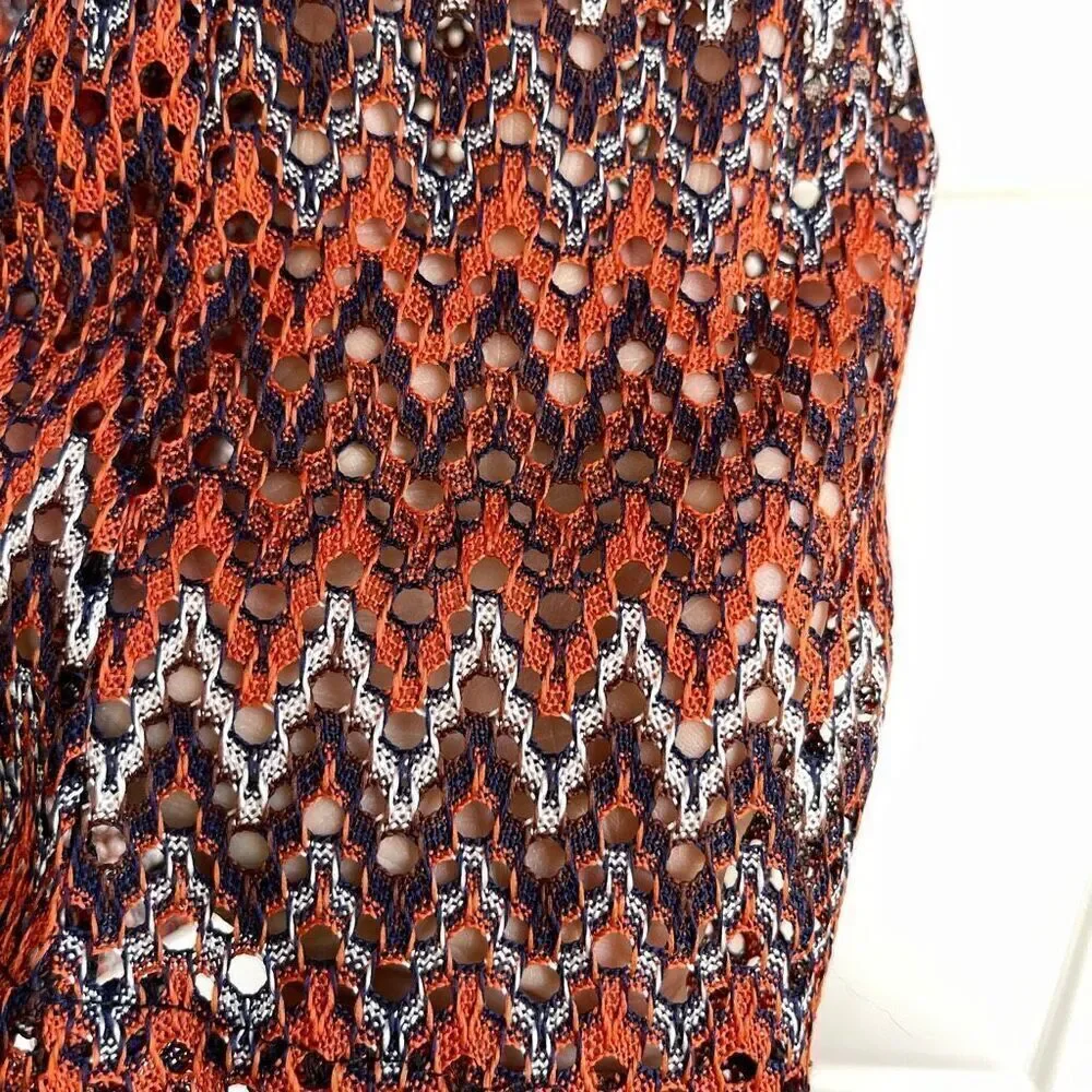 ZARA Trafaluc Zig Zag Chevron Open Knit Wide Leg Pants - Small